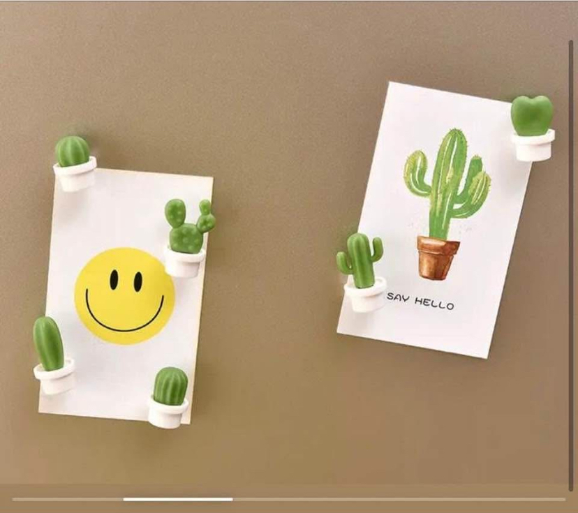 Closeup of resin cactus magnets