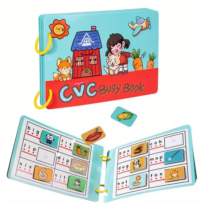 Early Learners CVC Word Building Busy Book - Educational Puzzle Game