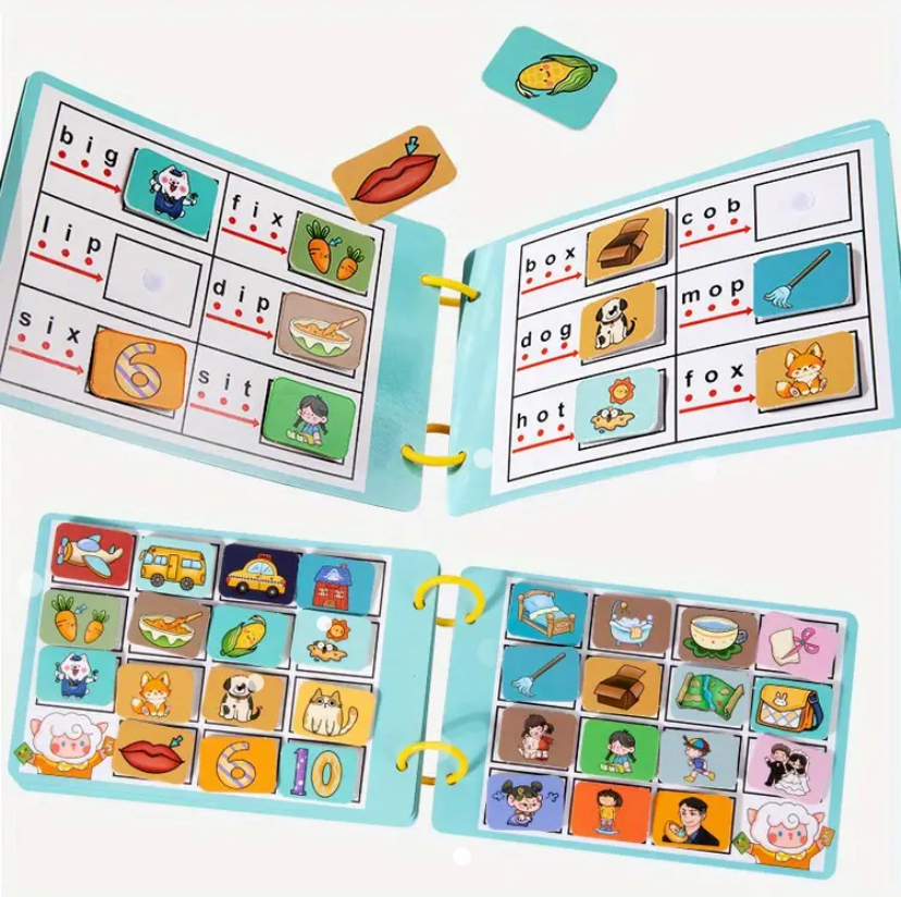 Children playing with CVC Busy Book