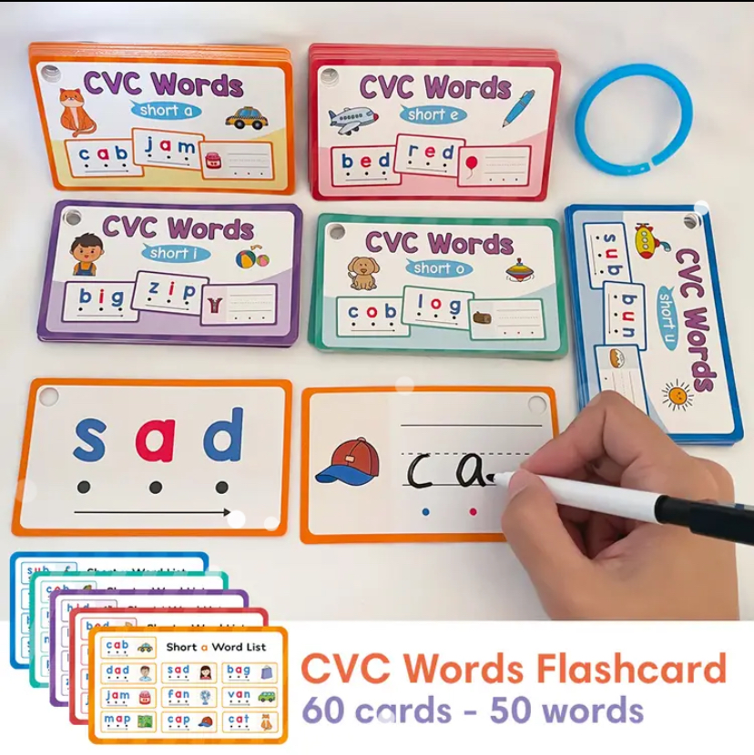 CVC Word Flashcards front view