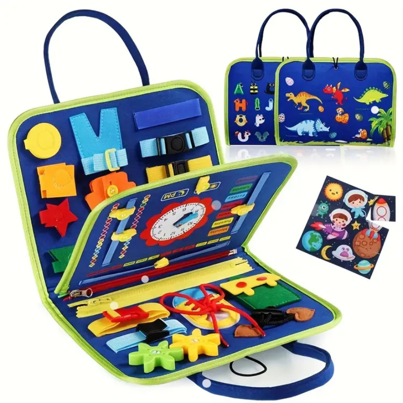 Front view of Montessori Busy Board