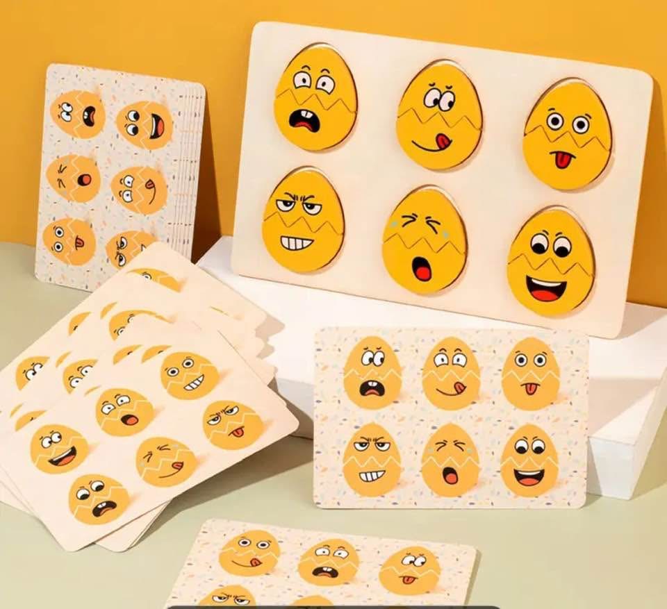 Wooden Emotions Eggs Puzzle
