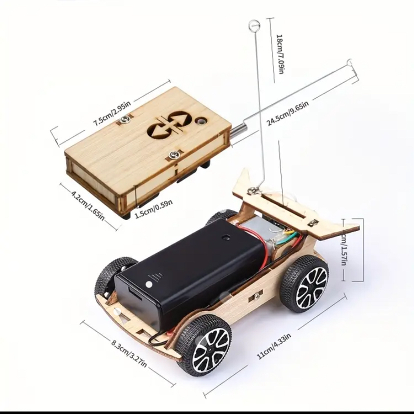 Wooden Remote Control Car - side view