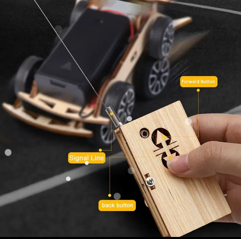 Wooden Remote Control Car - assembly parts